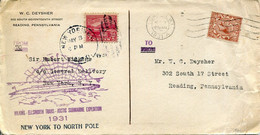 67906 England/u.s.a. 1931 From New York To North Pole,wilkins - Ellsworth Trans - Arctic Submarine Expedition - Arktis Expeditionen