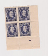 SLOVAKIA 1939 1 K Bloc Of 4 Plate Nr MNH - Nuevos