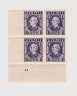 SLOVAKIA 1939 1 K Bloc Of 4 Plate Nr MNH - Ungebraucht