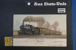 AJ8 ETATS UNIS  BELLE LETTRE   1903 POSTE FERROVIAIRE POUR APRES SAULIEU FRANCE+TP   ++++ AFFRANCH. PLAISANT - Cartas & Documentos