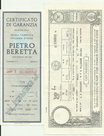 CERTIFICATO PROVA ARMI PIETRO BERETTA COMPLETO CON NUMERO DI MATRICOLA E CUSTODIA, GARDONE VAL TROMPIA - Documents