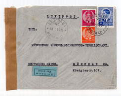 1940. KINGDOM OF YUGOSLAVIA,SERBIA,BELGRADE TO GERMANY,AIRMAIL COVER,CENSOR - Posta Aerea