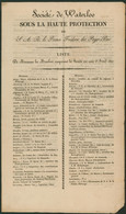 Document Manuscrit (1821) - Société De WATERLOO Sous La Haute Protection De S.A.R. Le Prince Frédéric Des Pays-bas - 1830-1849 (Independent Belgium)
