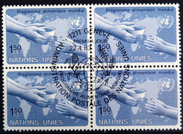 NATIONS-UNIS - GENEVE                  N° 114 X 4                      1° JOUR - Oblitérés