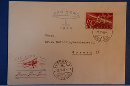 D 89 SUISSE BELLE LETTRE 1946 PRO AERO LOCARNO LUCERNE+ AFFRANCHISSEMENT PLAISANT - Other & Unclassified