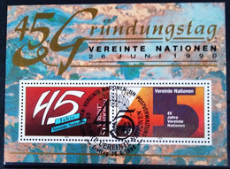 NATIONS-UNIS - VIENNE                 B.F 5                    1° JOUR             26/06/90 - Blokken & Velletjes