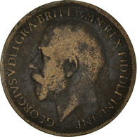Monnaie, Grande-Bretagne, George V, Farthing, 1917, B+, Bronze, KM:808.1 - B. 1 Farthing