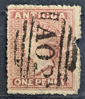 ANTIGUA 1863 - Canceled - Sc# 2 - 1d - Defect On Right Edge! - 1858-1960 Kronenkolonie