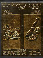 Zambia 1984 Los Angeles Olympic Games 90n Imperf Embossed In 22k Gold Foil Showing Swimming & Diving U/M - Zambie (1965-...)