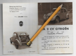 PUB. LA CITROËN 2CV. TRACTION AVANT 1949. Prix: 228.000 Francs. PETIT DEPLIANT. - Reclame