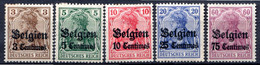 BELGIQUE (Occupation Allemande) - 1914 - N° 1 à 6 - (Lot De 5 Valeurs Différentes) - (Timbre D'Allemagne De 1905-11) - [OC26/37] Zonas Iniciales