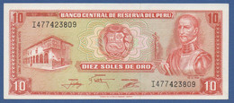 PERU' - P.112 – 10 Soles De Oro 17.11.1976 AUNC+, Serie I477 423809 Printer TDLR - Peru