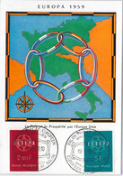 56912 -  BELGIUM -  POSTAL HISTORY - MAXIMUM CARD: 1959 EUROPA CEPT Peace - Otros & Sin Clasificación