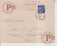 VOLUNTARIOS ESPAÑOLES FRANCIA D COMPAGNIE DE TRAVAILLEURS ESPAGNOLS  PALAIS ROYALE PARIS Republicanos Exilio - 1931-50 Lettres