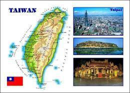 Taiwan Country Map New Postcard Landkarte AK - Taiwan