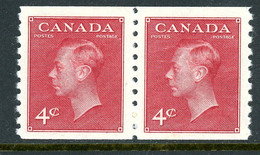 -Canada-1950-"King George VI" ( With "Postes-Postage" ) (Coil Pair) -MH(*) - Roulettes