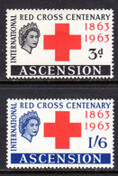ASCENSION - 1963 RED CROSS SET (2V) FINE MOUNTED MINT MM * SG 85-86 - Ascension