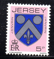 GB JERSEY - 1986 ARMS OF JERSEY FAMILIES 5p STAMP PERF 15 X 14 FINE MNH ** SG 254a - Jersey