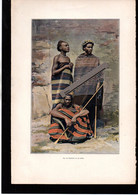 Gravure Colorisée In-texte Année (?) Fin XIX ème Début XX ème Madagascar Le Roi Isambo Et Sa Suite - Stampe & Incisioni