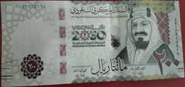 Saudi Arabia 200 Riyals 2021 P-New UNC One Note Saudi Central Bank New Name - Arabie Saoudite