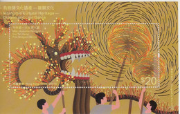 Hongkong 2021 Intangible Cultural Heritage-Dragon And Lion Dance S/S 20$ - Unused Stamps