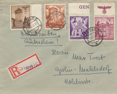 GG: Einschreiben Siedlce Nach Berlin, Oberrand Mit HHZ - Ocupación 1938 – 45