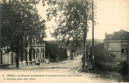 Nérac * La Brasserie Laubenheimer Et La Perspective De La Route De Mézin * Bière Brasseur - Tonneins