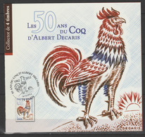 COLLECTOR DES 50 ANS DU COQ DE DECARIS OBLITERE DU CACHET COMMEMORATIF - 1962-1965 Cock Of Decaris