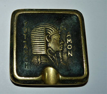 RARE PETIT CENDRIER VIDE POCHE EN BRONZE REPRESENTANT Toutankhamon Egypte - Autres & Non Classés