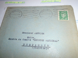 1943- CORREZE-BRIVE Gare) ++Timbres PETAIN N° 508 SEUL/SUR/LETTRE = 8,ooeur Pour POMPADOUR (Correze)+5 Photos - Storia Postale