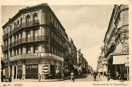 Agen * Le Boulevard De La République * Commerce La Ruche Méridionale * Cachet Militaire Au Dos , Vaguemestre FM - Agen