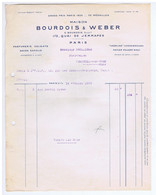 PARIS - BOURDOIS & WEBER - Parfumerie Colgate, Savon, Vaseline, Papier, Etc...172 Quai De Jemmapes ( 10e ) - Profumeria & Drogheria