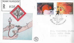 Fdc Filagrano: DONATORI DEL SANGUE 1977; Raccomandata ; AS_Roma - F.D.C.