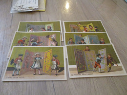 X6 Chromos Anciens Bibard Robin Saumur Série Paravents Enfants Théâtre Marionnettes - Autres & Non Classés