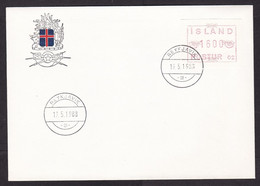 Iceland: FDC First Day Cover, 1988, 1 ATM Machine Label (traces Of Use) - Storia Postale