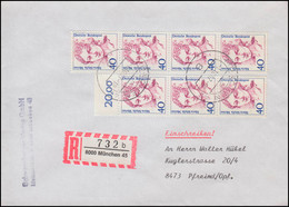 1331 Frauen 40 Pf. Senkrechte Streifen, Mit OR, MeF R-Brief MÜNCHEN 1.10.1987 - Non Classés
