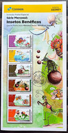 Brazil Brochure Edital 2021 22 Beneficial Insects Dragonfly Ladybug Bee Praying Mantis Scroll Dust Without Stamp - Brieven En Documenten