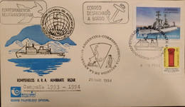 P) 1994 ARGENTINA, COVER, ANTARCTICA ICEBREAKER A.R.A. ADMIRAL IRIZAR, BATTLESHIP A.R.A BELGRANO STAMP, NAVAL MAIL, XF - Other & Unclassified