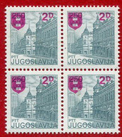 YUGOSLAVIA 1983 Surcharge 2 D. On 2.50 D. Block Of 4 MNH / **.  Michel 1966 - Ungebraucht