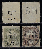 Hungary 1900 / 1939 2 Stamp Perfin P.S. By Kőbányai Polgári Serfőző RT Brewery From Budapest Lochung Perfore Drink Bear - Andere