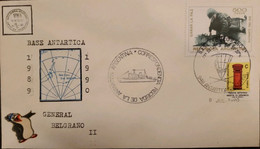 P) 1990 ARGENTINA, COVER, HIGH FACE VALUE, MAP ANTARCTICA BASE BELGRANO, ARMY DAY-SIMPLE LETTER STAMP, XF - Altri & Non Classificati