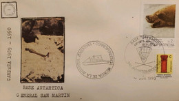 P) 1990 ARGENTINA, COVER ANTARCTICA BASE SAN MARTIN, SEAL CREBEATER-SIMPLE LETTER STAMP, XF - Other & Unclassified