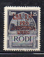 XP3237 - EGEO , Occupazione Tedesca 1943: 1 E 25 Lire Sassone N. 124  ***  MNH - Aegean (German Occ.)