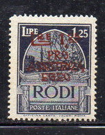 XP3237 - EGEO , Occupazione Tedesca 1943: 1 E 25 Lire Sassone N. 124  ***  MNH - Egeo (Ocu. Alemana)