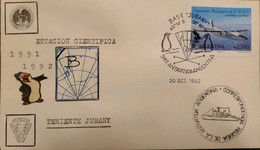 P) 1990 ARGENTINA, COVER, MAP ANTARCTICA BASE JUBANY, 50TH ANNIVERSARY L.A.D.E FOKKER STAMP, AIRMAIL, XF - Altri & Non Classificati