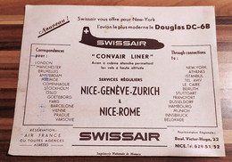 1952 Avion SWISSAIR Publicité Magazine - Douglas DC 6B Convair Liner Aviation Compagnie Suisse - Werbung