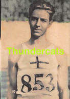 VINTAGE TRADING TOBACCO CARD CHROMO ATHLETICS 1928 TABACALERA LA MORENA No 49 LUNDQUIST SWEDEN - Atletiek