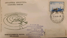 P) 1969 ARGENTINA, COVER, MAP TRANS-ANTARCTIC TRANSPOLAR FLIGHT, ANTARCTICA MELCHIOR DEST C NAVAL, SCIENTIFIC STATION - Altri & Non Classificati