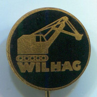 WILHAG - Bulldozer, Bagger, Crane, Enamel, Vintage Pin, Badge, Abzeichen - Trasporti
