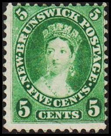1860-1863. NEW BRUNSWICK. 5 FIVE CENT Victoria. No Gum.  (Michel 6) - JF512651 - Unused Stamps
